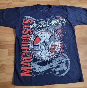 Y2K Machinists & Aerospace Union Workers Graphic Tee Workwear Design MIUSA Large